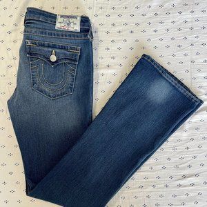 Womens True Religion Bootcut Blue Jeans Lost Lagoon